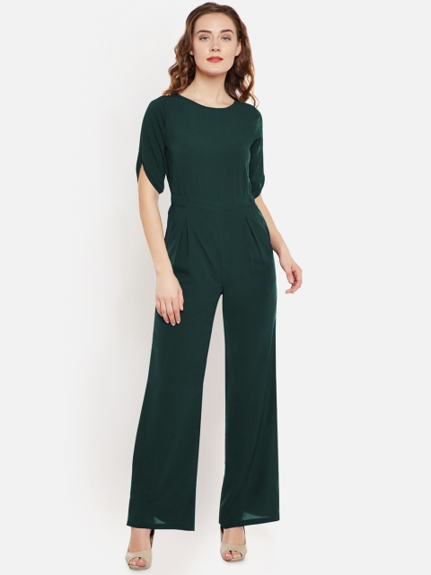 Martini Green Solid Basic Jumpsuit