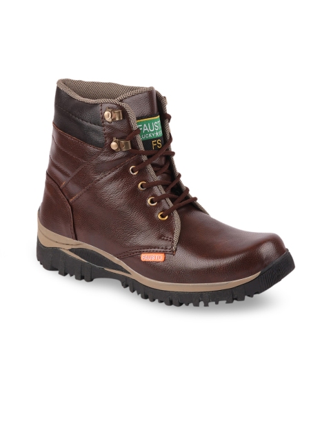 FAUSTO Men Brown Flat Boots