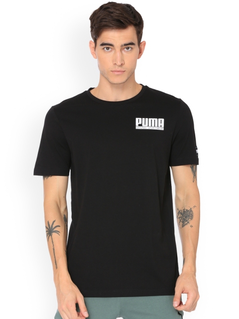 Puma Men Black Printed Round Neck STYLE Athletics T-shirt