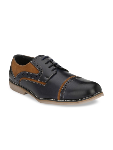 Eego Italy Men Blue & Brown Formal Derbys