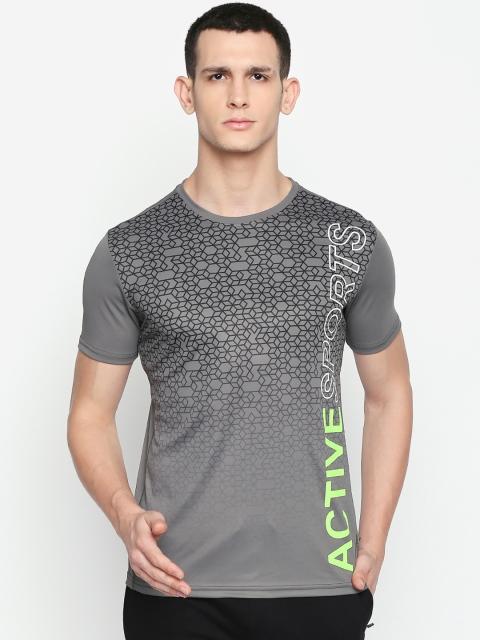 Ajile by Pantaloons Men Grey Printed Round Neck T-shirt