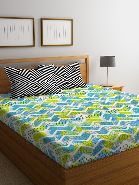 Portico New York Multicoloured Geometric 144 TC Cotton 1 Queen Bedsheet with 2 Pillow Covers, Multi
Portico New York Multicoloured Geometric 144 TC Cotton 1 Queen Bedsheet with 2 Pillow Covers, Multi
