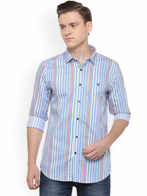 Allen Solly Sport Men Blue Slim Fit Striped Casual Shirt