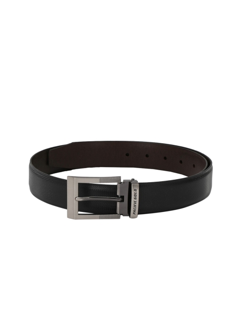Pacific Gold Men Black & Brown Textured Reversible Belt