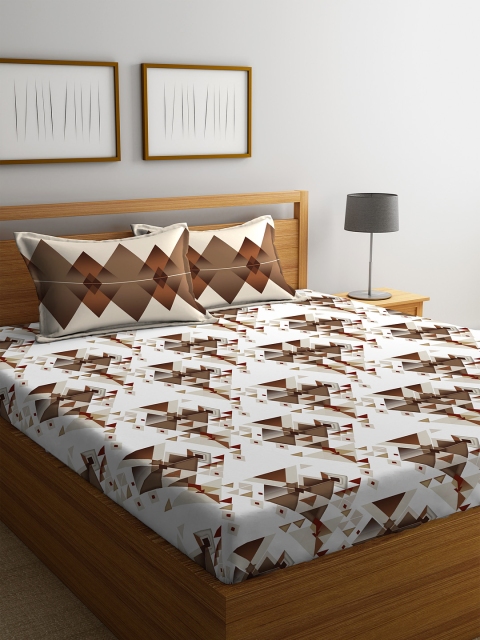 Portico New York White & Brown Geometric 144 TC Cotton 1 Queen Bedsheet with 2 Pillow Covers
Portico New York White & Brown Geometric 144 TC Cotton 1 Queen Bedsheet with 2 Pillow Covers