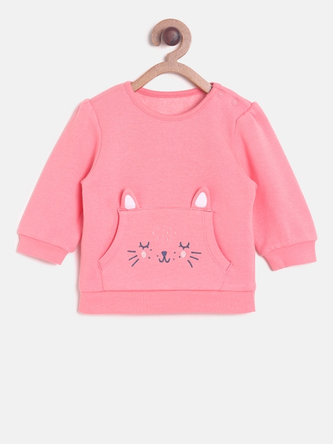 MINI KLUB Girls Pink Embroidered Sweatshirt
