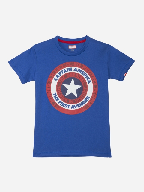 Kids Ville Captain America featured Blue Tshirt for Boys