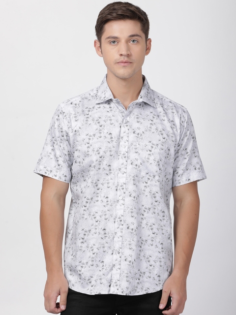 Zeal Men Grey Standard Regular Fit Printed Casual Shirt