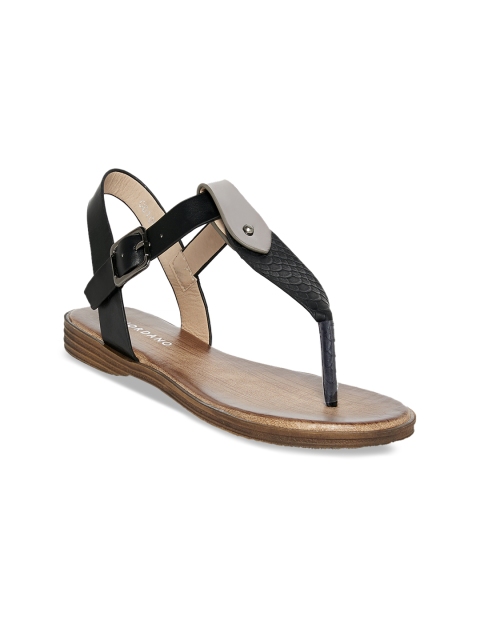 GIORDANO Women Black Solid T-Strap Flats