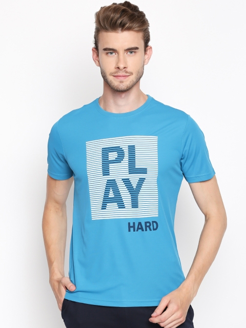 Ajile by Pantaloons Men Blue Printed Round Neck T-shirt