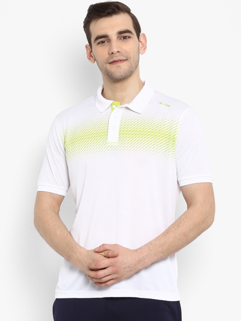 Alcis Men White Colourblocked Polo Collar T-shirt