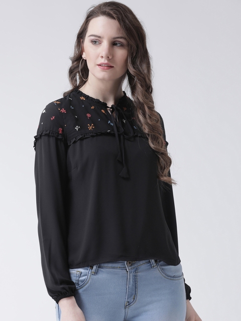 Leo Sansini Women Black Printed Top