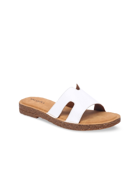 VALIOSAA Women White Solid Open Toe Flats
