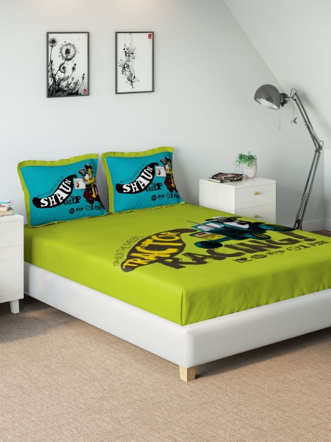 DDecor Green Shaun The Sheep Printed 180 TC Cotton 1 Queen Bedsheet with 2 Pillow Covers
DDecor Green Shaun The Sheep Printed 180 TC Cotton 1 Queen Bedsheet with 2 Pillow Covers