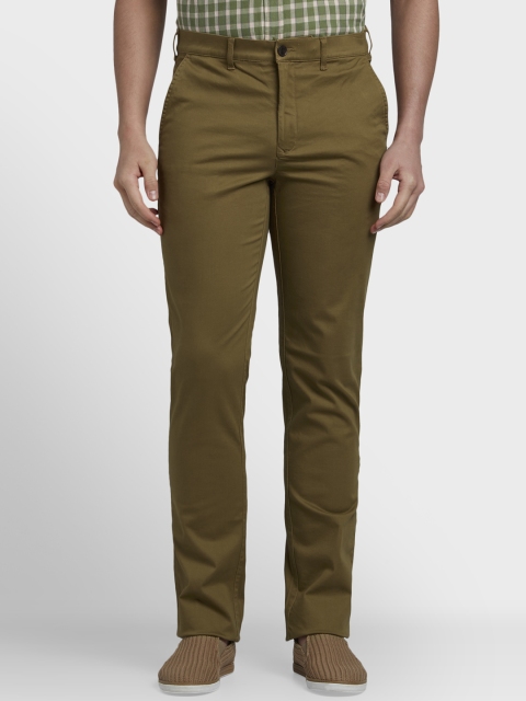 ColorPlus Men Khaki Regular Fit Solid Regular Trousers