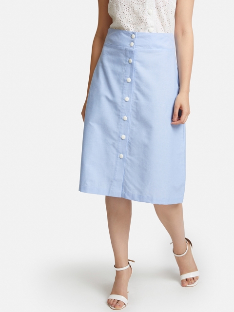 VividArtsy Women Blue Solid A-Line Skirt