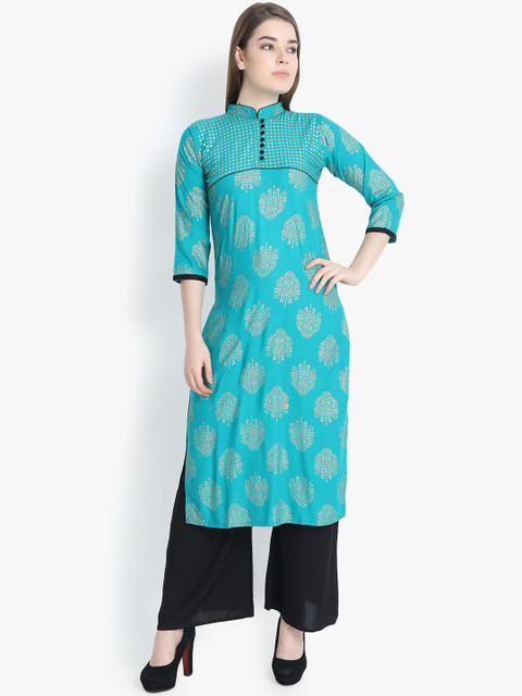 Aujjessa Women Blue & Black Printed Kurta with Palazzos
Aujjessa Women Blue & Black Printed Kurta with Palazzos