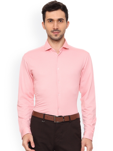 Van Heusen Men Pink Slim Fit Printed Formal Shirt