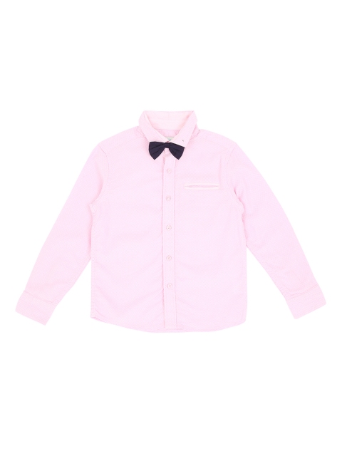 Pantaloons Junior Boys Pink Regular Fit Self Design Party Shirt