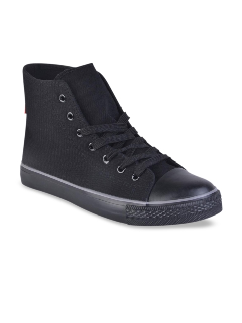 Harvard Men Black Mid-Top Sneakers