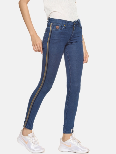 Campus Sutra Women Blue Slim Fit Mid-Rise Clean Look Stretchable Jeans