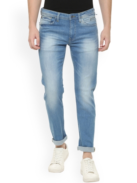 Solly Jeans Co. Men Blue Skinny Fit Mid-Rise Low Distress Stretchable Jeans