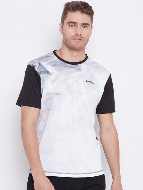 Duke Men Black Colourblocked Round Neck T-shirt