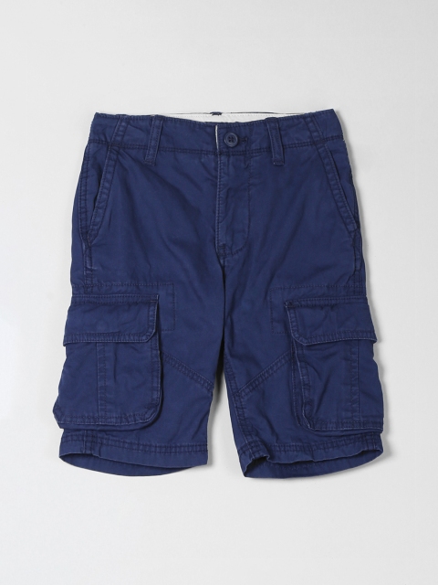 GAP Boys Blue Solid Cargo Shorts