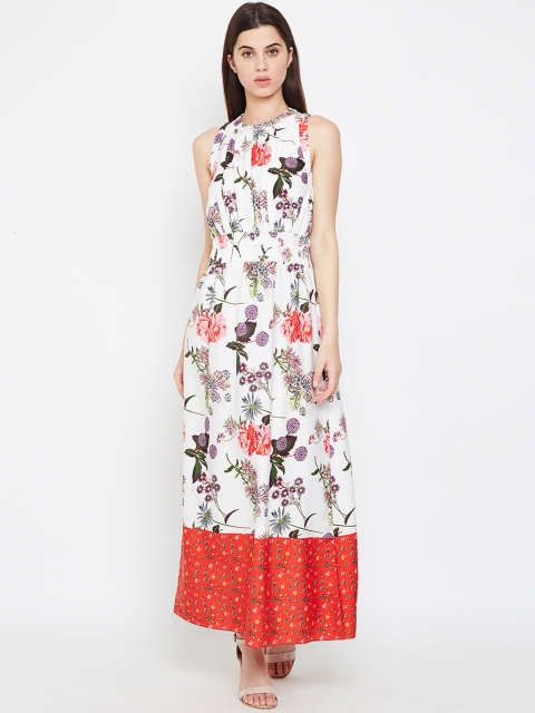 Oxolloxo Women Multicoloured Printed Maxi Dress, Multi