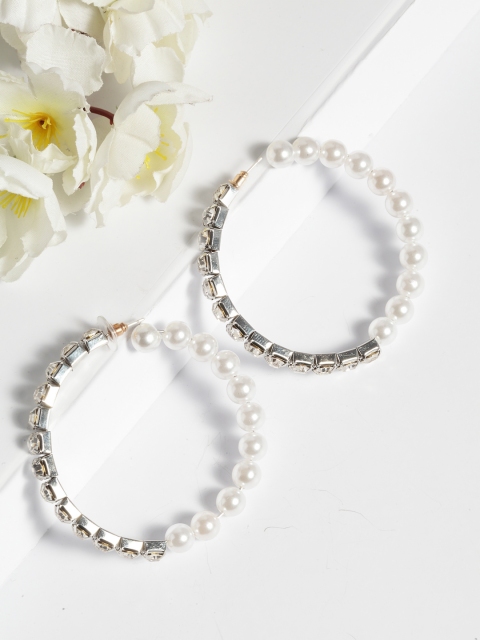 AVANT-GARDE PARIS Silver-Toned & Rhodium-Plated Circular Hoop Earrings