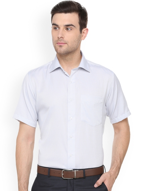 Van Heusen Men Blue Regular Fit Solid Formal Shirt