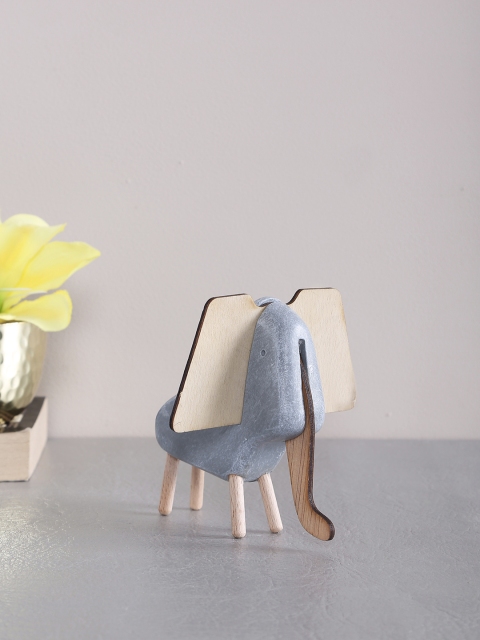 TAYHAA Grey Resin Art Minimalist Elephant Showpiece