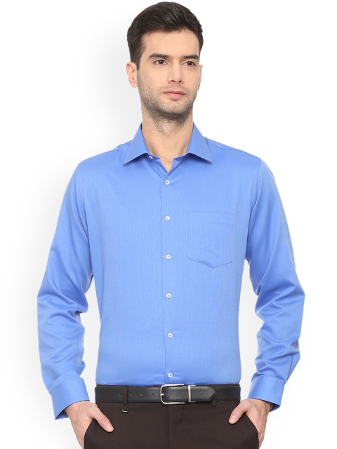 Van Heusen Men Blue Regular Fit Solid Formal Shirt