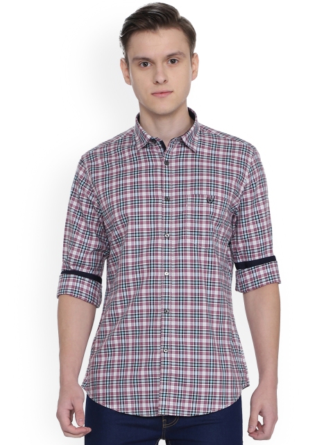 Van Heusen Sport Men Purple Slim Fit Checked Casual Shirt