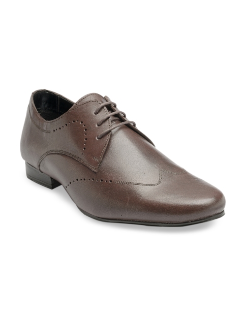 Franco Leone Men Brown Leather Formal Derbys