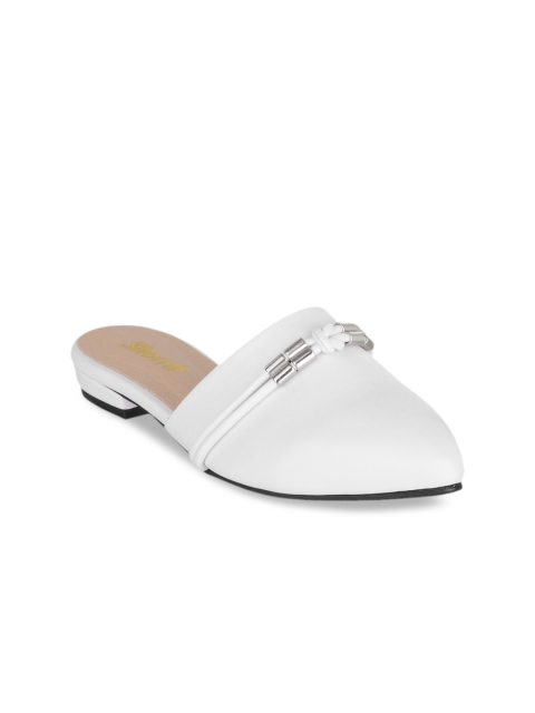 Sherrif Shoes Women White Solid Mules