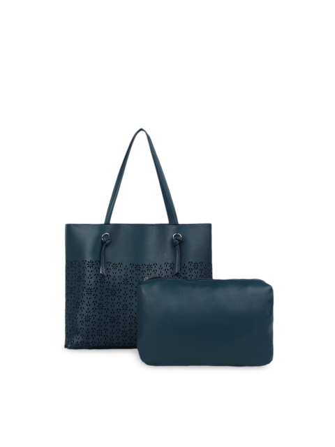 Toteteca Navy Blue Laser Cut Tote Bag