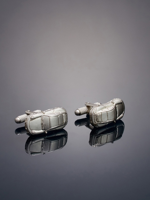 shaze Silver-Plated Car-Shaped Cufflinks