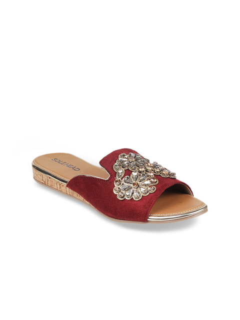 SOLE HEAD Women Maroon Embellished Open Toe Flats
SOLE HEAD Women Maroon Embellished Open Toe Flats