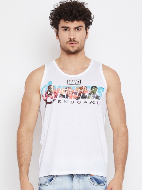 Marvel by Wear Your Mind Men White Printed Round Neck T-shirt