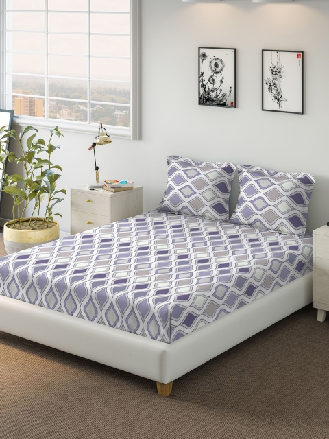 DDecor Purple & Off-White Geometric 144 TC Cotton 1 Queen Bedsheet with 2 Pillow Covers
DDecor Purple & Off-White Geometric 144 TC Cotton 1 Queen Bedsheet with 2 Pillow Covers