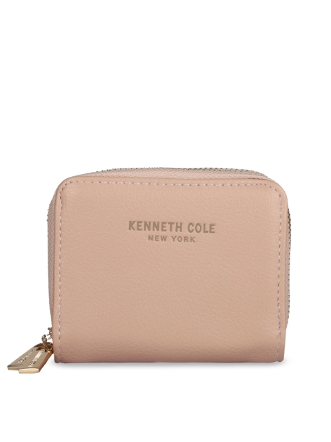 Kenneth Cole Women Beige Zip Around Wallet