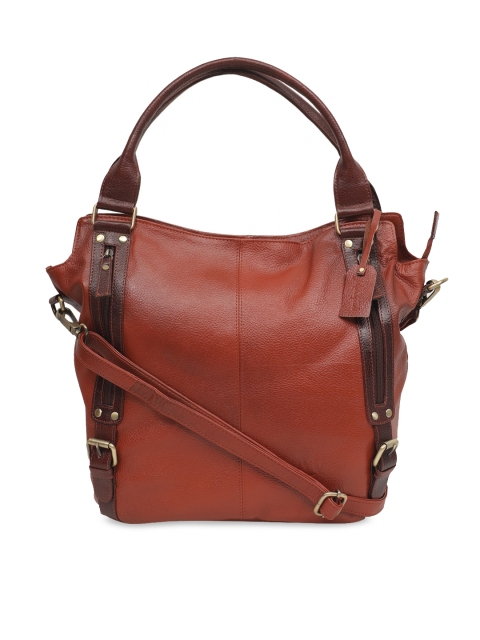 Musqari Tan Brown Solid Shoulder Leather Bag