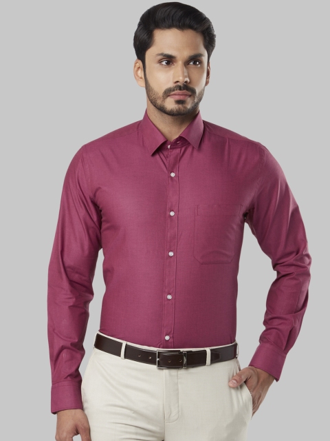 Raymond Men Red Slim Fit Solid Formal Shirt
