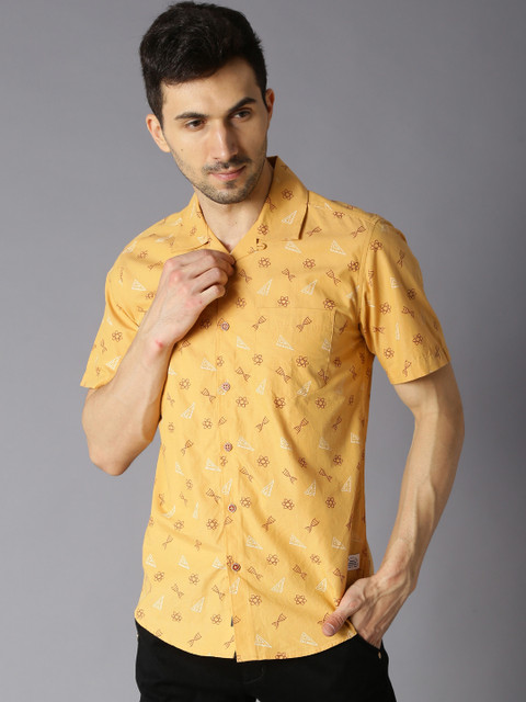 Bene Kleed Men Mustard Yellow Slim Fit Printed Casual Shirt 
Bene Kleed Men Mustard Yellow Slim Fit Printed Casual Shirt