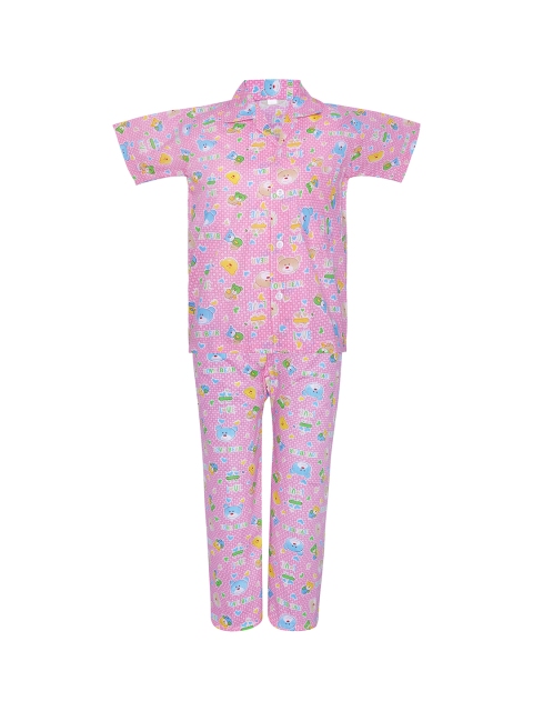 Punkster Boys Pink Printed Night suit 6587B