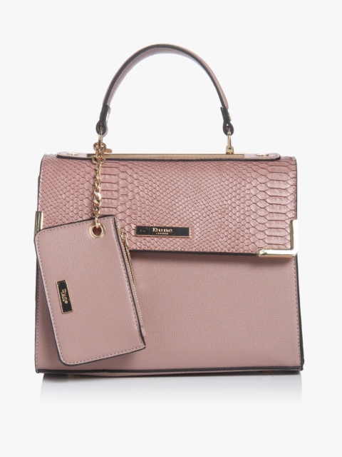 Mini Dhan Burgundy Handbag With Pouch, Peach