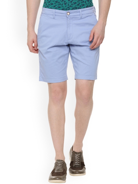 Allen Solly Men Blue Solid Slim Fit Regular Shorts