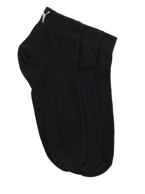 Puma Unisex Pack of 3 Solid Ankle-Length Socks, Black