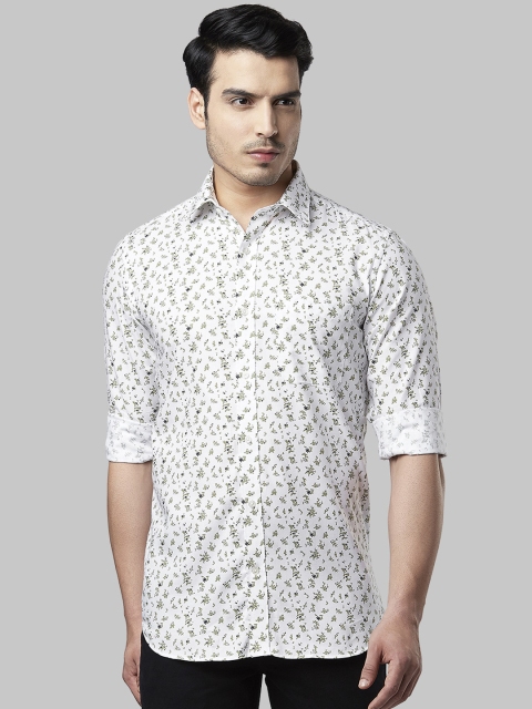 Raymond Men Green Regular Fit Printed Formal Shirt